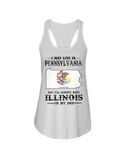 Live In Pennsylvania But Illinois In My DNA Ladies Flowy Tank tile