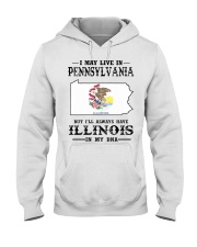 Live In Pennsylvania But Illinois In My DNA Hooded Sweatshirt tile