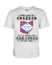 Live In Ohio But Arkansas In My DNA V-Neck T-Shirt tile