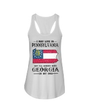 Live In Pennsylvania But Georgia In My DNA Ladies Flowy Tank tile