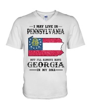 Live In Pennsylvania But Georgia In My DNA V-Neck T-Shirt tile