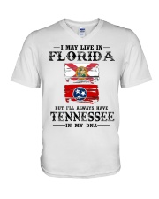 Live Florida Tennessee In My DNA V-Neck T-Shirt tile