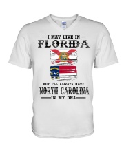 Live Florida North Carolina In My DNA V-Neck T-Shirt tile