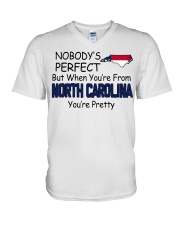 From North Carolina You're Pretty V-Neck T-Shirt tile