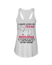 Lived In Texas But Indiana Is The Home Ladies Flowy Tank tile