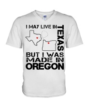Live In Texas But Made In Oregon V-Neck T-Shirt tile