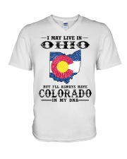 Live In Ohio But Colorado In My DNA V-Neck T-Shirt tile