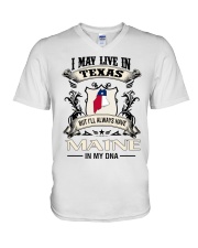 Live In Texas Maine In My DNA V-Neck T-Shirt tile
