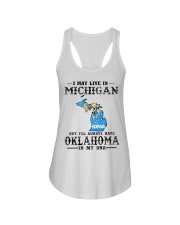 Live In Michigan But Oklahoma In My DNA Ladies Flowy Tank tile