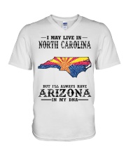 Live In North Carolina But Arizona My DNA V-Neck T-Shirt tile
