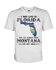 Live In Florida But Montana In My DNA V-Neck T-Shirt tile