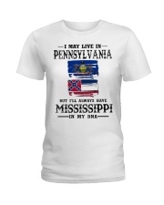Live Pennsylvania Mississippi In My DNA Ladies T-Shirt tile