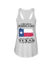 Live In Pennsylvania But Texas In My DNA Ladies Flowy Tank tile