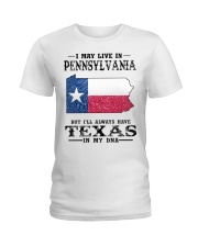 Live In Pennsylvania But Texas In My DNA Ladies T-Shirt tile