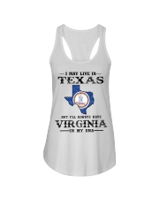 Live In Texas But Virginia In My DNA Ladies Flowy Tank tile