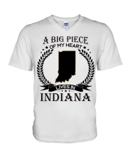 A Big Piece Of My Heart Lives In Indiana V-Neck T-Shirt tile