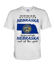 Nebraska Girl V-Neck T-Shirt tile