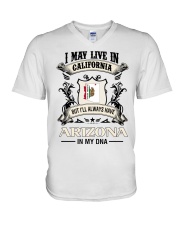 Live In California Arizona In My DNA V-Neck T-Shirt tile