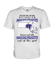 Massachusetts Girl V-Neck T-Shirt tile