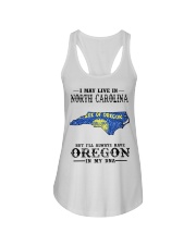 Live In North Carolina But Oregon My DNA Ladies Flowy Tank tile