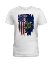 Maine American Flag Ladies T-Shirt tile