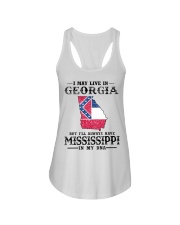 Live In Georgia But Mississippi In My DNA Ladies Flowy Tank tile