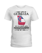 Live In Georgia But Mississippi In My DNA Ladies T-Shirt tile