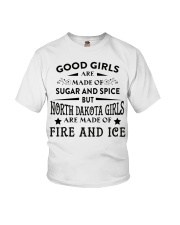 North Dakota Girls Are Made Of Fire And Ice Youth T-Shirt tile