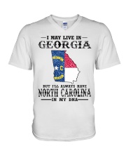 Live In Georgia But North Carolina In My DNA V-Neck T-Shirt tile