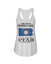 Live In Pennsylvania But Utah In My DNA Ladies Flowy Tank tile