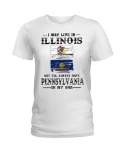 Live Illinois Pennsylvania In My DNA Ladies T-Shirt tile