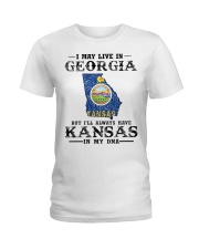 Live In Georgia But Kansas In My DNA Ladies T-Shirt tile