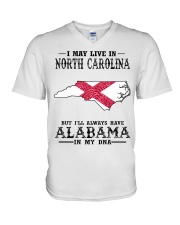Live In North Carolina But Alabama In My DNA V-Neck T-Shirt tile