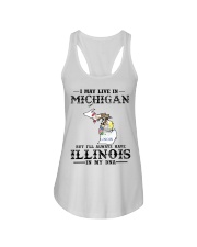 Live In Michigan But Illinois In My DNA Ladies Flowy Tank tile