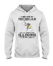 Live In Michigan But Illinois In My DNA Hooded Sweatshirt tile