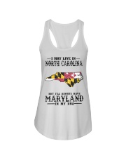 Live In North Carolina But Maryland In My DNA Ladies Flowy Tank tile