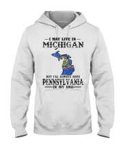 Live In Michigan But Pennsylvania In My DNA Hooded Sweatshirt tile