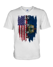 Vermont American Flag V-Neck T-Shirt tile