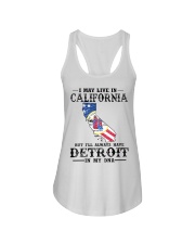 Live In California But Detroit In My DNA Ladies Flowy Tank tile