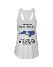 Live In North Carolina But Kansas My DNA Ladies Flowy Tank tile