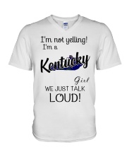 I'm Not Yelling I'm A Kentucky Girl V-Neck T-Shirt tile