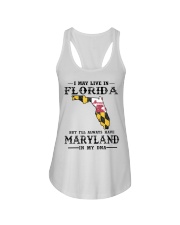 Live In Florida But Maryland In My DNA Ladies Flowy Tank tile