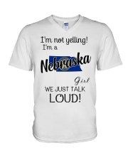 I'm Not Yelling I'm A Nebraska Girl V-Neck T-Shirt tile
