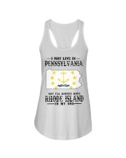 Live In Pennsylvania But Rhode Island In My DNA Ladies Flowy Tank tile