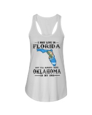Live In Florida But Oklahoma In My DNA Ladies Flowy Tank tile