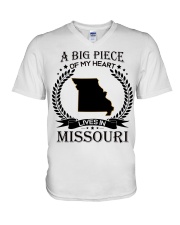A Big Piece Of My Heart Lives In Missouri V-Neck T-Shirt tile