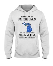 Live In Michigan But Nevada In My DNA Hooded Sweatshirt tile