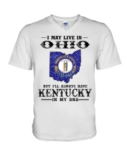 Live In Ohio But Kentucky In My DNA V-Neck T-Shirt tile