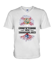Living In Florida Tennessee Roots V-Neck T-Shirt tile