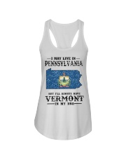 Live In Pennsylvania But Vermont In My DNA Ladies Flowy Tank tile